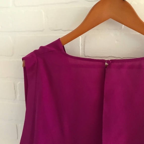 Jacob Chic Mini Dress Gorgeous Cap sleeve Boxy flowy magenta Hot Pink Barbie M - Picture 11 of 14